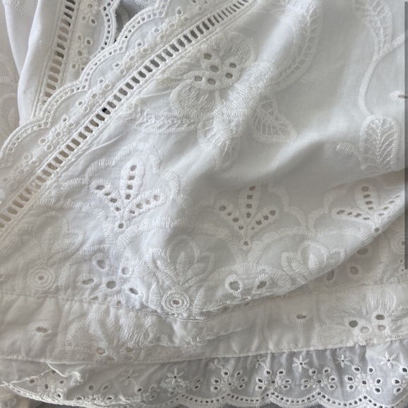 SPELL & THE GYPSY Damsel White Broderie Anglaise Long Sleeve Crop Wrap Top - Picture 15 of 16